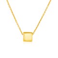 14k Yellow Gold with Shiny Square Pendant