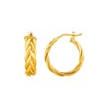 Shiny Braided Hoop Earrings in 14k Yellow Gold(4.7x15mm)