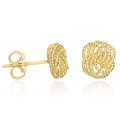 Textured Knotted Design Post Earrings in 14k Yellow Gold