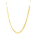 14k Yellow Gold Polished Heart Link Chain Necklace