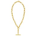 Toggle Necklace with Alternating Chain in 14K Yellow Gold