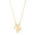 14K Yellow Gold Lucky Charms Necklace