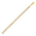 Pave Curb Chain in 14k Two Tone Gold (5.7 mm)