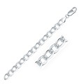 Classic Rhodium Plated Curb Chain in 925 Sterling Silver (7.9mm)