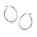 Twist Style Oval Hoop Earrings in Sterling Silver
