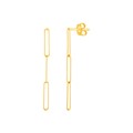 14k Yellow Gold Paperclip Chain Dangle Earrings