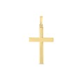 14k Yellow Gold High Polish Ribber Cross Pendant