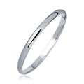 Dome Polished Childrens Bangle in 14k White Gold (5.50 mm)