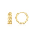 14K Yellow Gold Thick Curb Chain Huggie Hoop Earrings(4.2x12.4mm)