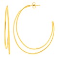14k Yellow Gold Large Double Hoop Earrings