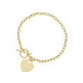 Heart Accent Toggle Bracelet in 14k Yellow Gold