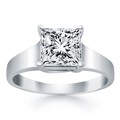 Princess Trellis Solitaire Engagement Ring Mounting in 14k White Gold