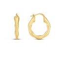 14k Yellow Gold Medium Bamboo Hoop Earrings