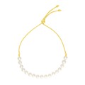 14k Yellow Gold Adjustable Friendship Bracelet with Pearls
