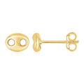 14K Yellow Gold Mariner Link Button Earrings