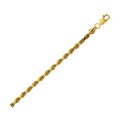 Hollow Diamond Cut Rope Chain in 14K Yellow Gold (3.20 mm)