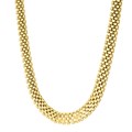 14k Yellow Gold Faceted Panther Link Chain Necklace