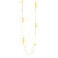 14K Yellow Gold Station Necklace with Polished Hexagons