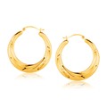 Textured Graduated Hoop Earrings in 14k Yellow Gold