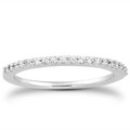 Slender Micro Prong Diamond Wedding Ring Band in 14k White Gold