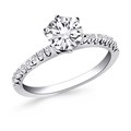 Engagement Ring Mounting with Fishtail Diamond Accents in 14k White Gold