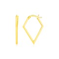 14K Yellow Gold Diamond Motif Hoop Earrings