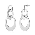 Drop Earrings with Three Open Ovals in Sterling Silver