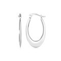 Graduated Polished Oval Hoop Earrings in 14k White Gold