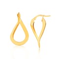 Polished Flat Twisted Hoop Earrings in 14k Yellow Gold
