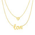 Two Part Love and Heart Necklace in 10k Yellow Gold