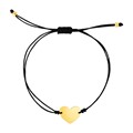 9 1/4 inch Black Cord Adjustable Bracelet with 14k yellow Gold Heart