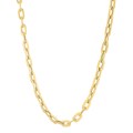 14k Yellow Gold Oval Domed Paperclip Chain Necklace (5.30 mm)