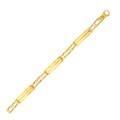 Bar Men's Bracelet with Curved Connectors in 14k Two-Tone Gold