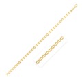 14k Yellow Gold High Polish Textured Puffed Oval Link Chain (3.80 mm)