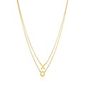14k Yellow Gold DoubleStrand Chain Necklace with X and O 