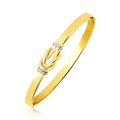 Intertwined Knot Slip On Bangle in 14k Two-Tone Gold (5.00 mm)