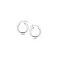 Polished Style Rhodium Plated Hoop Earrings in Sterling Silver (15mm)