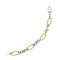 Rope Textured and Round Link Bracelet in 14k Two-Tone Gold