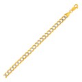 Pave Curb Bracelet in 14k Two Tone Gold (5.7mm)