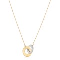 14k Yellow Gold High Polish Linked Mother of Pearl Circles Necklace