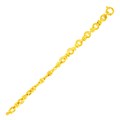 Fancy Round Link Bracelet in 14k Yellow Gold