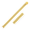 14k Yellow Gold 8 1/2 inch Wide Polished Curb Chain Bracelet (13.50 mm)
