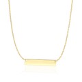 Flat Bar Design Chain Necklace in 14k Yellow Gold