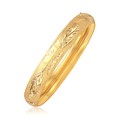 Classic Floral Cut Bangle in 14k Yellow Gold (10.0mm)