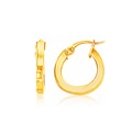 Small Hoop Earrings with Flat Sides in 14k Yellow Gold(3x10mm)