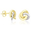 Interlaced Polished Open Circle Earrings in 14k Two-Tone Gold