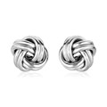 Sterling Silver Polished Two Strand Love Knot Earrings