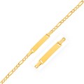 Classic Children's ID Bracelet with Figaro Chain in 14k Yellow Gold