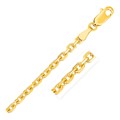 Diamond Cut Cable Link Chain in 14k Yellow Gold (2.6 mm)
