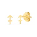 14k Yellow Gold Sagittarius Stud Earrings